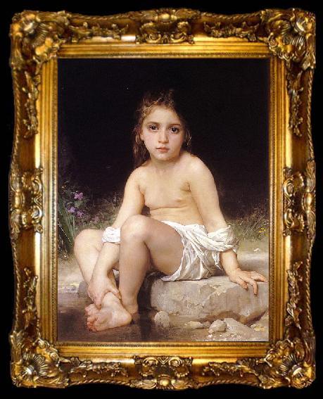 framed  Adolphe William Bouguereau Child at Bath, ta009-2